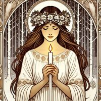 Célébration d'Imbolc. Brigit déesse de la lumière